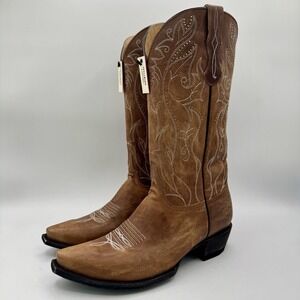 Idyllwind Sweet Tea Studded Boots Women's Size 11 B Wide Tan Leather Snip Toe